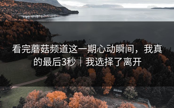 看完蘑菇频道这一期心动瞬间,我真的最后3秒|我选择了离开 看完蘑菇频道这一期心动瞬间,我真的最后3秒|我选择了离开