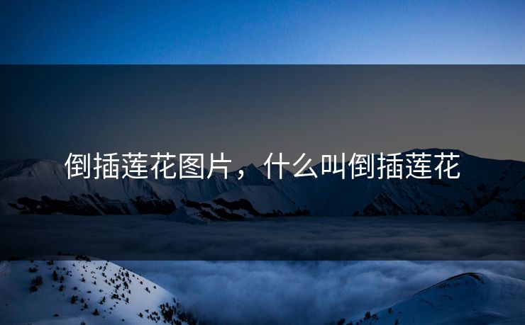 倒插莲花图片，什么叫倒插莲花